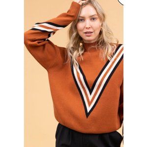 Gilli Sweater Mock Neck Brick Color Size L